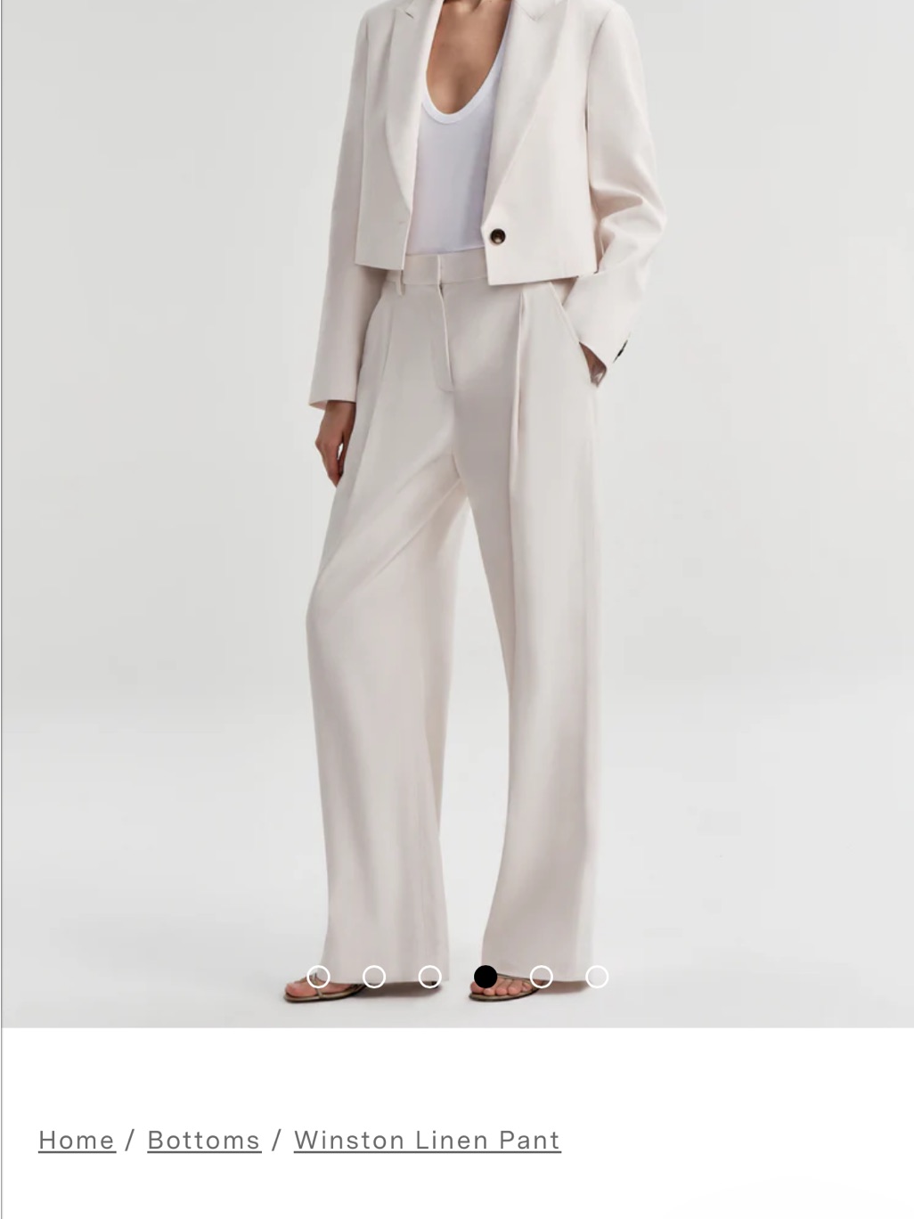 A.L.C. Linen Wide-Leg Pants In Ivory